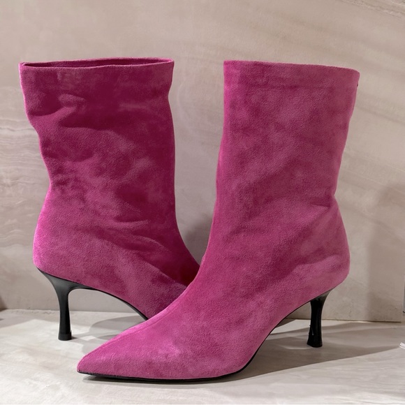 RAG&BONE Slouch Boot in Ultra Pink Suede NWOB size 38.5 - Picture 4 of 7